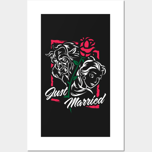 Just Married Happily Ever After Wall Art by OrganicGraphic